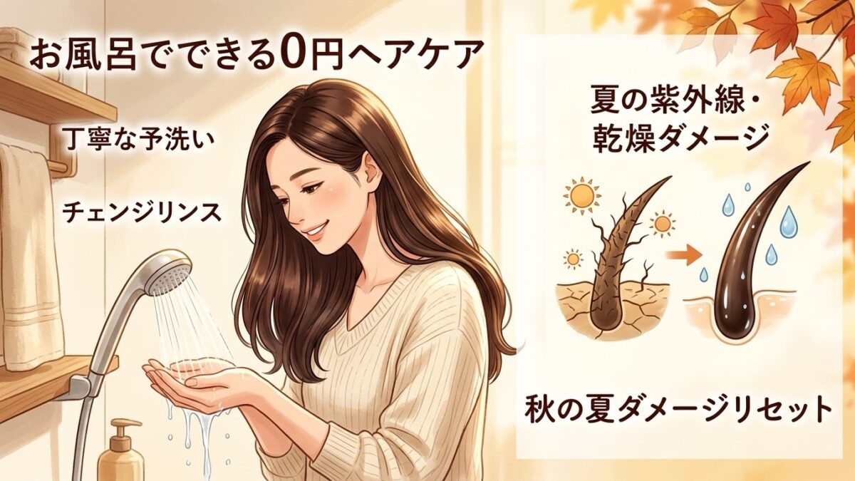 【9月のお金をかけないホームケア】夏のダメージを秋に持ち越さない！今日からできる髪と頭皮の再生習慣